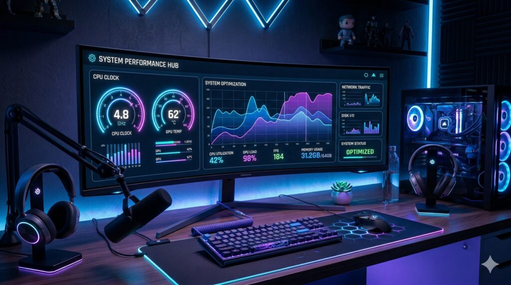 윈도우 최적화 방법으로 컴퓨터 속도를 크게 향상시킨 쾌적한 PC 환경 일러스트